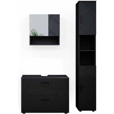 Conjunto de baño Vicco Irma Antracita brillo - 3 piezas Conjunto de baño Vicco Irma Antracita brillo - 3 piezas