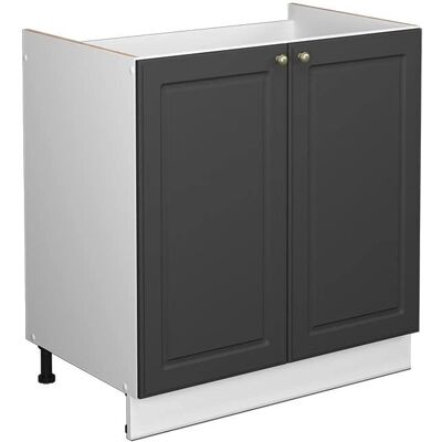Vicco - Armario bajo de cocina Fame-Line - 80cm Blanco/Antracita-Oro - Estilo Casa de Campo Vicco - Armario bajo de cocina Fame-Line - 80cm Blanco/Antracita-Oro - Estilo Casa de Campo