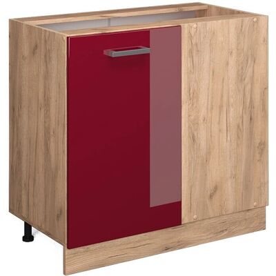 Vicco Armario de esquina R-Line Rojo Burdeos alto brillo 86cm - Mueble de cocina Vicco Armario de esquina R-Line Rojo Burdeos alto brillo 86cm - Mueble de cocina