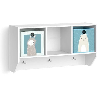 Estantería de pared Vicco Luigi - Blanco con 2 cajas plegables - Diseño infantil Estantería de pared Vicco Luigi - Blanco con 2 cajas plegables - Diseño infantil