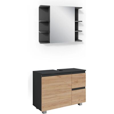 Conjunto de muebles de baño Vicco - J-Shape gris/beige - 2 piezas Conjunto de muebles de baño Vicco - J-Shape gris/beige - 2 piezas