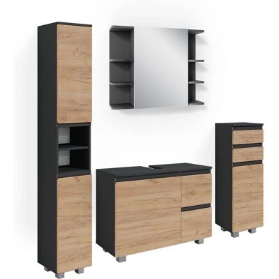 Conjunto de muebles de baño Vicco J-Shape - Antracita Conjunto de muebles de baño Vicco J-Shape - Antracita
