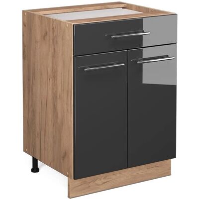 Gabinete de cocina Fame-Line Vicco, Antracita alto brillo, 60 cm Gabinete de cocina Fame-Line Vicco, Antracita alto brillo, 60 cm
