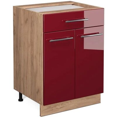 Vicco Modelo Fame-Line Gabinete Bajo Cocina - Cierre suave, Alto brillo, 60cm Vicco Modelo Fame-Line Gabinete Bajo Cocina - Cierre suave, Alto brillo, 60cm