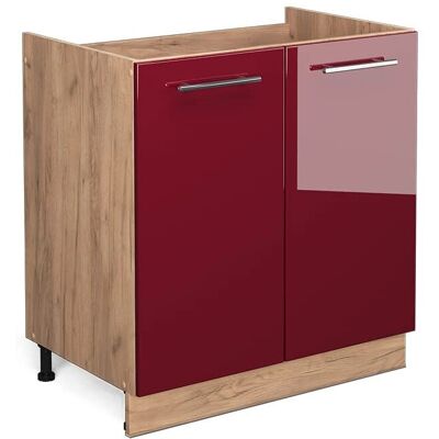 Vicco - Mueble bajo para fregadero Fame-Line, Rojo Burdeos alto brillo, 80 cm Vicco - Mueble bajo para fregadero Fame-Line, Rojo Burdeos alto brillo, 80 cm
