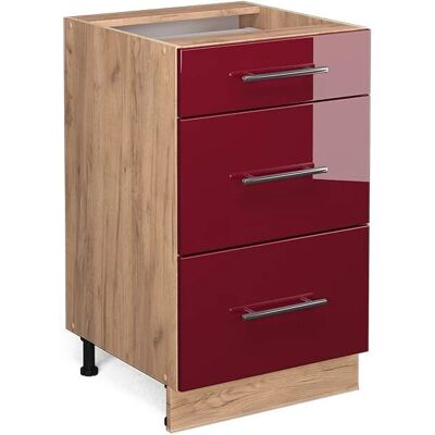 Vicco Modelo Fame-Line - Rojo Borgoña brillo alto mueble de cocina - 50cm Vicco Modelo Fame-Line - Rojo Borgoña brillo alto mueble de cocina - 50cm