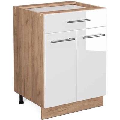 Vicco Modèle Fame-Line 60 cm Blanc brillant - meuble de cuisine - Publicité Vicco Modèle Fame-Line 60 cm Blanc brillant - meuble de cuisine - Publicité