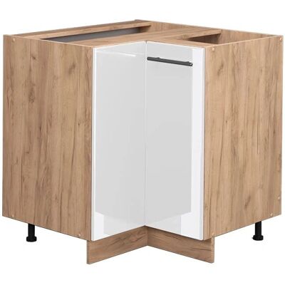 Vicco Gabinete de Cocina Esquinero Blanco Brillo - Fame-Line Vicco Gabinete de Cocina Esquinero Blanco Brillo - Fame-Line
