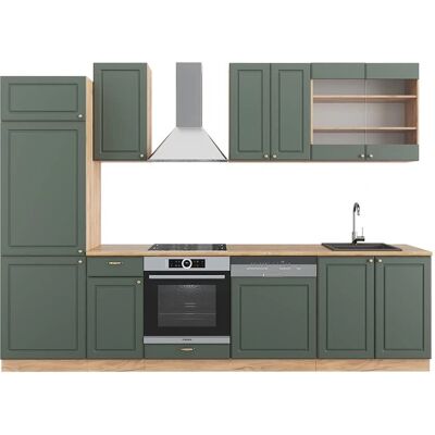 Vicco Armadio da Cucina - 300cm, Verde-Dorato, Stile Campagna Vicco Armadio da Cucina - 300cm, Verde-Dorato, Stile Campagna