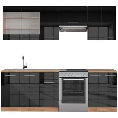 Vicco - Fame-Line 240cm - Antracita brillo intenso - Mueble de cocina Vicco - Fame-Line 240cm - Antracita brillo intenso - Mueble de cocina