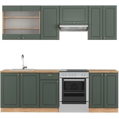 Armoire de Cuisine Vicco - Fame-Line 240cm Style rustique Vert-Or - Publicité Armoire de Cuisine Vicco - Fame-Line 240cm Style rustique Vert-Or - Publicité