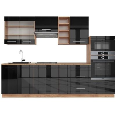 Muebles de cocina Vicco - Fame-Line - Antracita Brillo/Oro - 280cm Muebles de cocina Vicco - Fame-Line - Antracita Brillo/Oro - 280cm