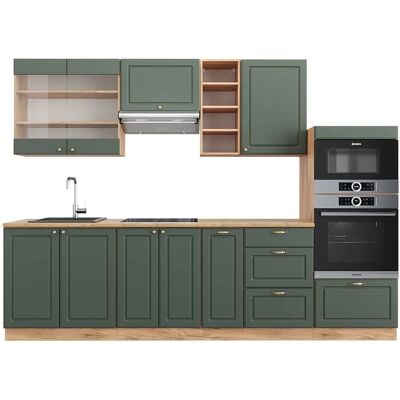 Muebles de cocina Vicco - Fame-Line 280cm verde-oro roble Muebles de cocina Vicco - Fame-Line 280cm verde-oro roble