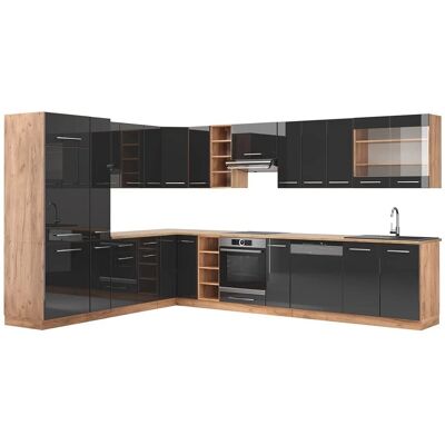 Vicco - Cocina esquina Fame-Line - Antracita y Dorado - 347x257cm Vicco - Cocina esquina Fame-Line - Antracita y Dorado - 347x257cm