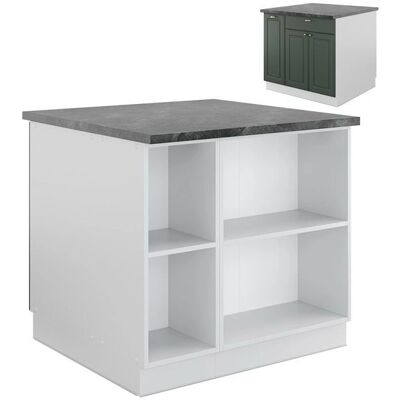Vicco Isola da cucina Fame-Line - 90cm - Bianco/Verde-Oro - Stile Cottage Vicco Isola da cucina Fame-Line - 90cm - Bianco/Verde-Oro - Stile Cottage
