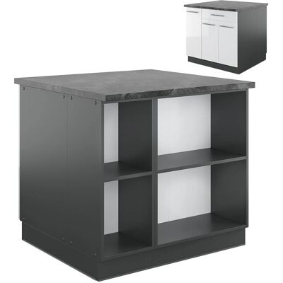 Isola cucina Fame-Line - Bianco lucido/Antracite - 90cm Isola cucina Fame-Line - Bianco lucido/Antracite - 90cm