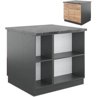Isola da cucina Fame-Line Vicco - Antracite/Oro - 90cm Isola da cucina Fame-Line Vicco - Antracite/Oro - 90cm