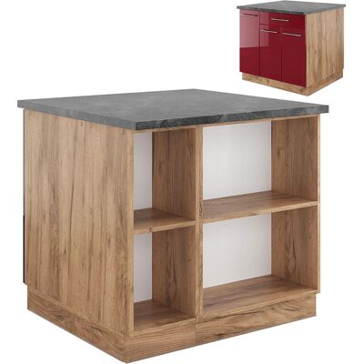 Vicco Modelo Fame-Line Isla de Cocina - Brillo Bordeaux - 90cm Vicco Modelo Fame-Line Isla de Cocina - Brillo Bordeaux - 90cm