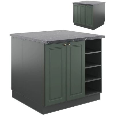 Vicco - Isla de cocina, Estilo campo, Verde-Dorado, 90cm Vicco - Isla de cocina, Estilo campo, Verde-Dorado, 90cm