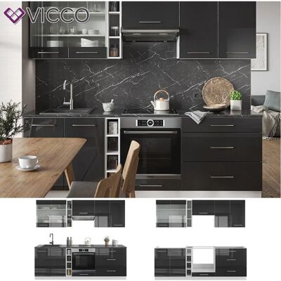 Vicco - Armario de cocina Fame-Line - 235cm Antracita/Blanco Vicco - Armario de cocina Fame-Line - 235cm Antracita/Blanco