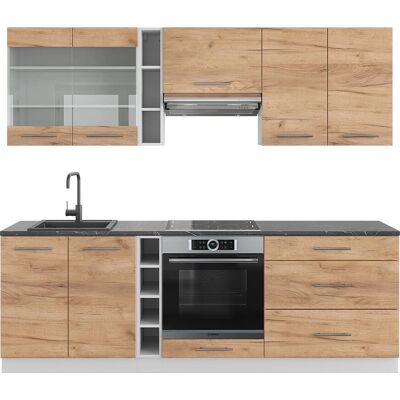 Vicco - Armario de cocina Fame-Line, Roble oro/blanco, 235cm - Armario de cocina Vicco - Armario de cocina Fame-Line, Roble oro/blanco, 235cm - Armario de cocina