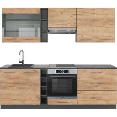 Vicco - Mueble de cocina Fame-Line - 235cm Antracita/Roble Vicco - Mueble de cocina Fame-Line - 235cm Antracita/Roble