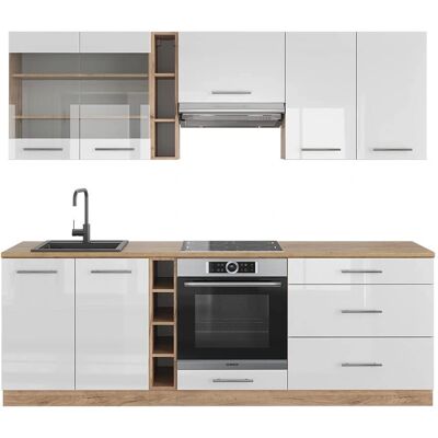 Vicco Mueble de Cocina - Fame-Line Blanco/Roble Dorado - 235cm Vicco Mueble de Cocina - Fame-Line Blanco/Roble Dorado - 235cm