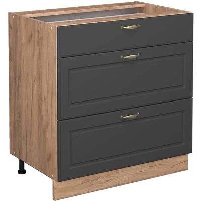 Gabinete base de cocina Vicco Fame-Line - Antracita-oro - 80cm Gabinete base de cocina Vicco Fame-Line - Antracita-oro - 80cm