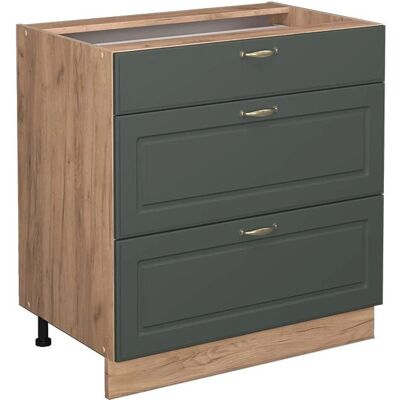 Mueble de cocina Vicco Fame-Line - Verde dorado - 80cm - 3 cajones Mueble de cocina Vicco Fame-Line - Verde dorado - 80cm - 3 cajones