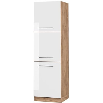 Armario de horno empotrado Vicco - Blanco alto brillo / Roble dorado - Armario para horno empotrado Armario de horno empotrado Vicco - Blanco alto brillo / Roble dorado - Armario para horno empotrado