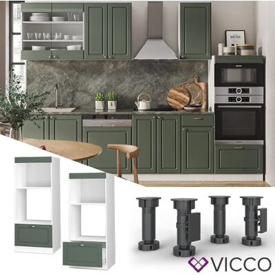 Armario microondas Vicco - 60cm Blanco/Verde-Oro Estilo Cottage Armario microondas Vicco - 60cm Blanco/Verde-Oro Estilo Cottage