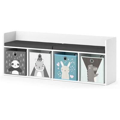 Estante infantil Vicco Luigi - Blanco, 142x53cm, 4 cajas Estante infantil Vicco Luigi - Blanco, 142x53cm, 4 cajas