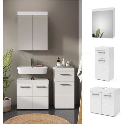 Conjunto de Muebles de Baño Luna Blanco - Juego de 3 piezas Vicco Conjunto de Muebles de Baño Luna Blanco - Juego de 3 piezas Vicco