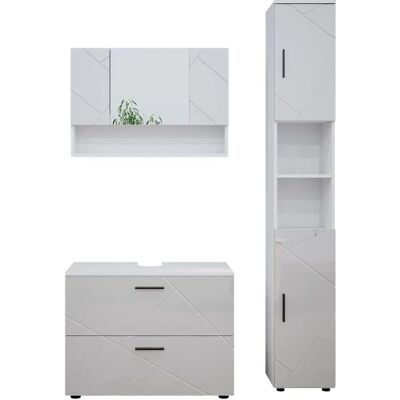 Conjunto de Muebles de Baño Vicco Irma Blanco Brillo Alto 3 Piezas Conjunto de Muebles de Baño Vicco Irma Blanco Brillo Alto 3 Piezas