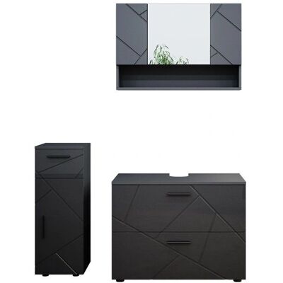 Conjunto de Muebles de Baño Vicco Irma - Antracita Alto Brillo - 3 Piezas Conjunto de Muebles de Baño Vicco Irma - Antracita Alto Brillo - 3 Piezas