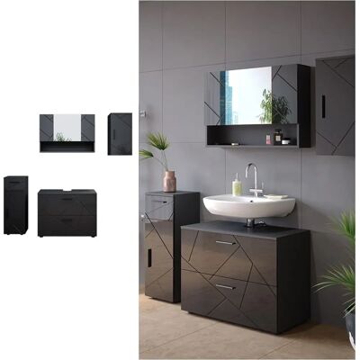 Conjunto de Muebles de Baño Vicco Irma - Antracita - Moderno y Elegante Conjunto de Muebles de Baño Vicco Irma - Antracita - Moderno y Elegante