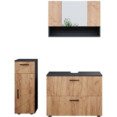 Conjunto de Muebles de Baño Vicco Irma - Antracita - 3 Piezas Conjunto de Muebles de Baño Vicco Irma - Antracita - 3 Piezas