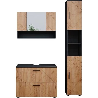 Conjunto de muebles de baño Vicco Irma - 3 piezas - Antracita Conjunto de muebles de baño Vicco Irma - 3 piezas - Antracita