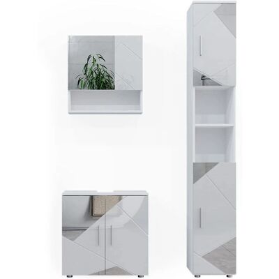 Conjunto de Muebles de Baño Vicco Irma - Completo con Espejo y Almacenamiento Conjunto de Muebles de Baño Vicco Irma - Completo con Espejo y Almacenamiento