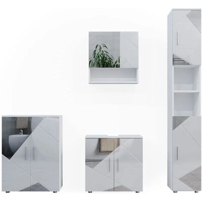 Conjunto de Muebles de Baño Vicco Irma - Blanco Brillante, 4 Piezas Conjunto de Muebles de Baño Vicco Irma - Blanco Brillante, 4 Piezas