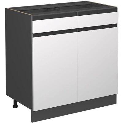 Vicco Blanc 80cm Meuble Bas de Cuisine en forme de J - Meuble de cuisine - Publicité Vicco Blanc 80cm Meuble Bas de Cuisine en forme de J - Meuble de cuisine - Publicité