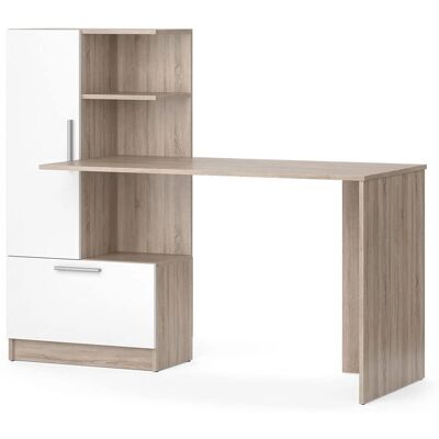 Vicco - Bureau Sonoma/Blanc avec Étagères - Bureau - Publicité Vicco - Bureau Sonoma/Blanc avec Étagères - Bureau - Publicité