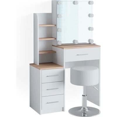 Vicco Weiße/Sonoma Conrada Schminktisch - Modernes Make-up Tisch Vicco Weiße/Sonoma Conrada Schminktisch - Modernes Make-up Tisch