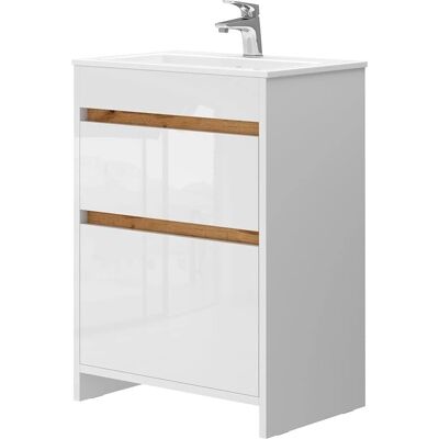 Conjunto de muebles de baño Vicco Detmold - Blanco - 2 piezas - 60cm Conjunto de muebles de baño Vicco Detmold - Blanco - 2 piezas - 60cm