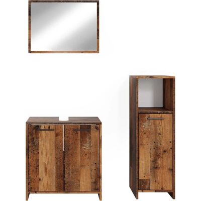 Conjunto de muebles de baño Vicco Kiko - Roble rústico - 3 piezas Conjunto de muebles de baño Vicco Kiko - Roble rústico - 3 piezas