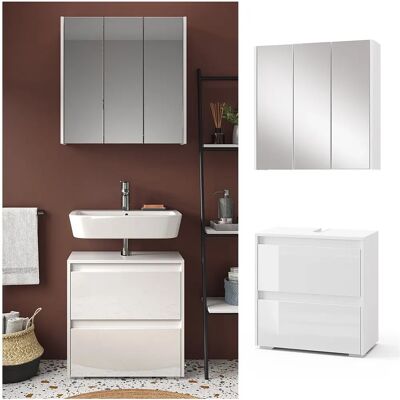 Conjunto de muebles de baño Blanco/Blanco alto brillo - Tipo de baño Conjunto de muebles de baño Blanco/Blanco alto brillo - Tipo de baño