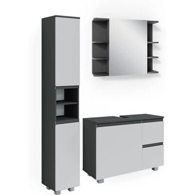 Conjunto de Muebles de Baño Vicco J-Shape Antracita/Blanco Conjunto de Muebles de Baño Vicco J-Shape Antracita/Blanco