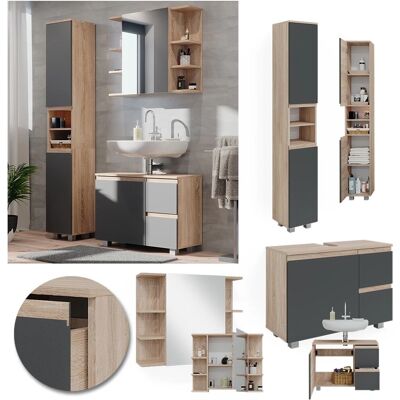 Vicco - Badezimmermöbel-Set J-Shape Sonoma/Antrazita Vicco - Badezimmermöbel-Set J-Shape Sonoma/Antrazita