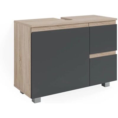 Vicco - Mueble bajo lavabo J-Shape - Antracita - 80x60.8 cm Vicco - Mueble bajo lavabo J-Shape - Antracita - 80x60.8 cm