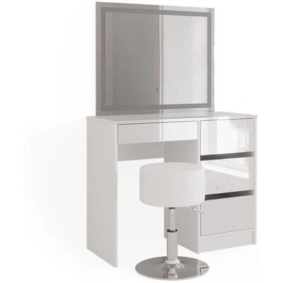 Vicco Sherry Blanco 90cm Espejo LED y Taburete Tocador Vicco Sherry Blanco 90cm Espejo LED y Taburete Tocador